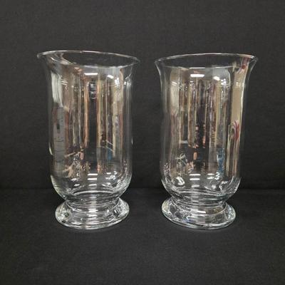 Two Large Hurricane Style Vases