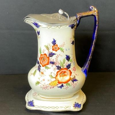 Vintage Jug With Pewter Lid