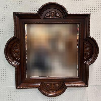 Large Wood Fram Vintage Mirror