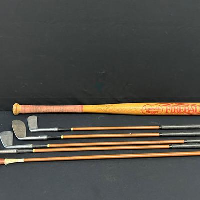Vintage Bat & Golf Clubs
