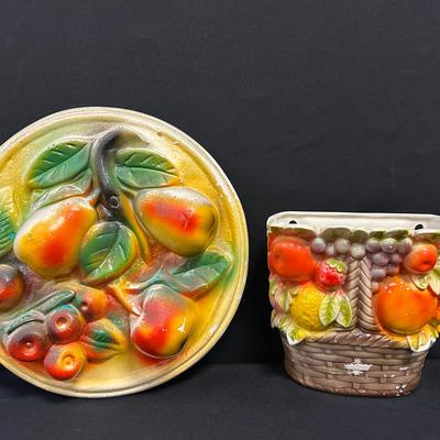 Chalkware Fruit Wall Hangings