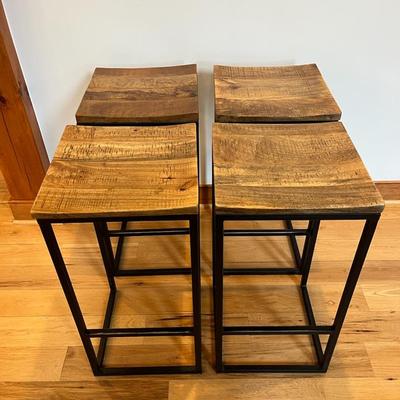 4 Minimalist Wooden And Metal Stools 