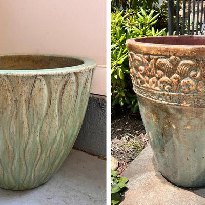 2 Rustic Earth Planters 