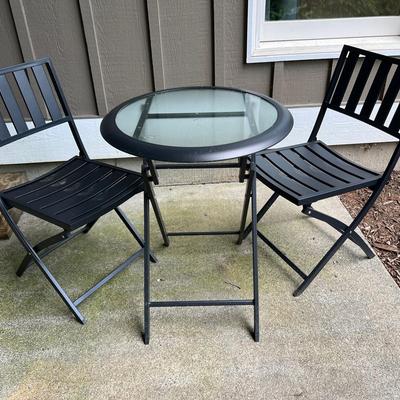 Metal Table With 2 Chairs - All Folding