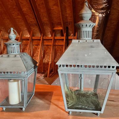 Large Rustic Farmhouse Style Candle Lanterns