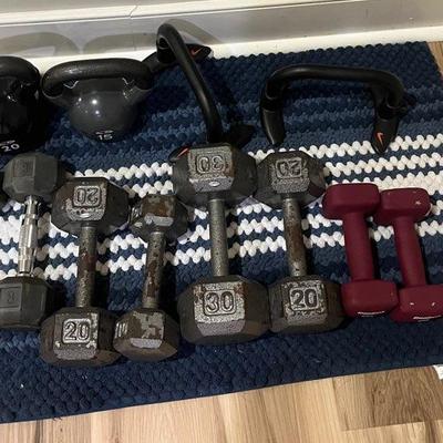 Workout Dumbell And Kettlebell Set 