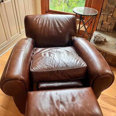 Pottery Barn Manhattan Arm Leather Recliner 
