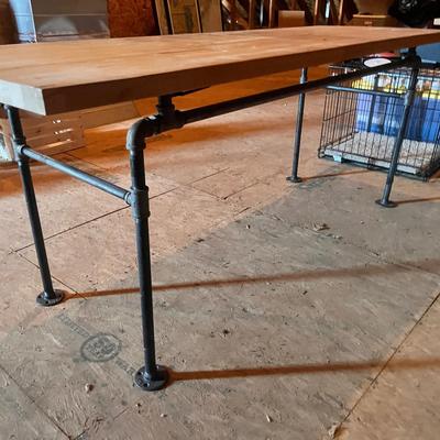 Industrial Style Butcher Block Standing Desk #1