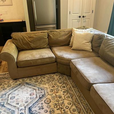3 Piece Pottery Barn Sectional Couch With Pillows 