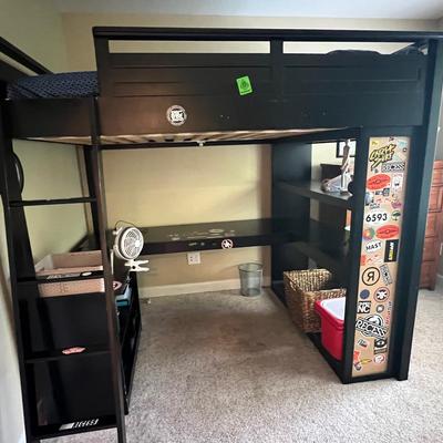 Child’s Single Bed + Work Area And Shelves