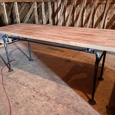 Industrial Style Butcher Block Standing Desk #2