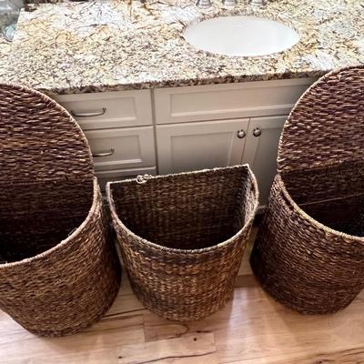 Lot Of 3 Wicker Baskets 