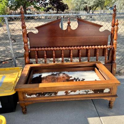 Sale Photo Thumbnail #13: Trophy case coffee table and queen head/foot board