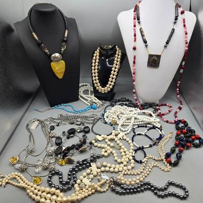 Contemporary Costume Jewelry Necklaces, Signed By Artist