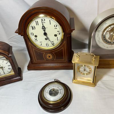 Group Of Mantle Clocks And Barometer 