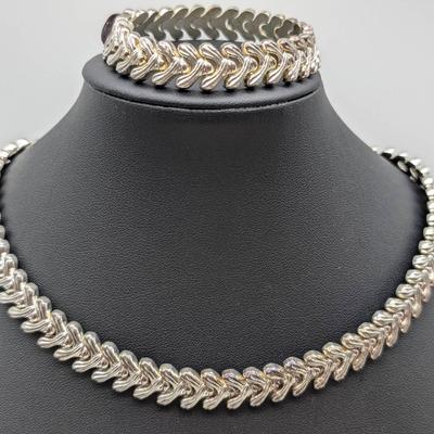 Sterling Silver Necklace & Bracelet Set