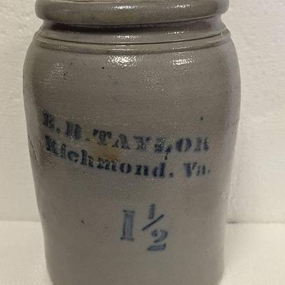 E.B. Taylor, Richmond 1.5  Gallon Stoneware Crock 