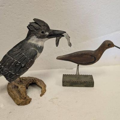Vintage Shore Bird & Signed Bird Carving