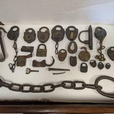 Group Of Antique Locks & Related Items