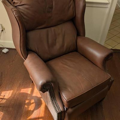 Barcalounger Leather Reclining Wingback Chair