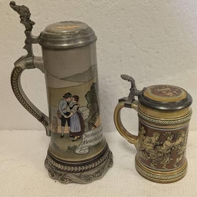 2 Vintage German Porcelain Steins...Mettlach
