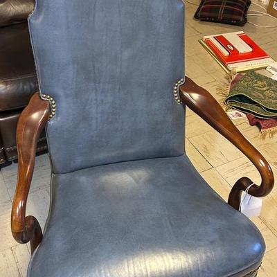 Ethan Allen Leather Swivel And Reclining Office Chair 