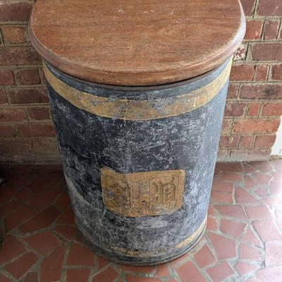 Antique Toleware Tea Bin