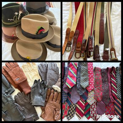 Men’s Accessories Lot-Ties, Belts, Gloves, Hats, Socks