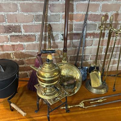Cast Iron And Brass Fireplace Lot