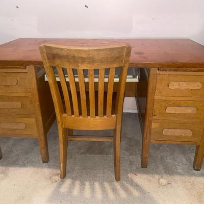 Wood Desk And Chair