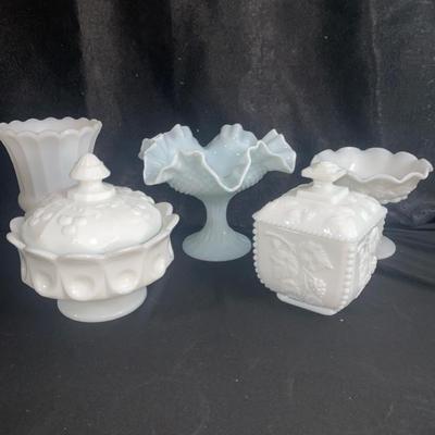 Milk Glass Candy Dishes