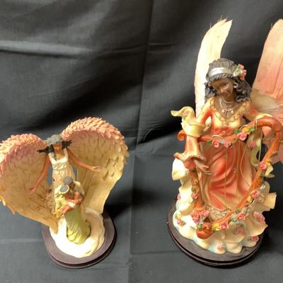 Lot 706: Two Decorative Ceramic Angel Figurines 