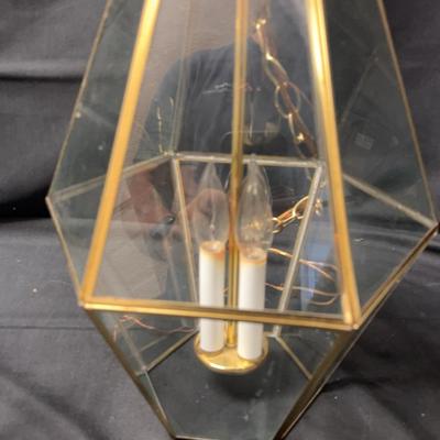 Lot 521: Antique Brass Dining Light