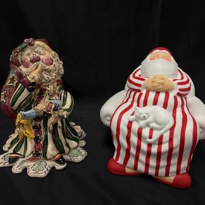 Lot 450: Lot of 2 Santa Figurines – Dept 56 & Blue Sky Corp, Christmas Holiday Decor
