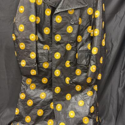 Lot 510: Wear In Good Health Vinyl Trench Coat – Yellow Daisy Print