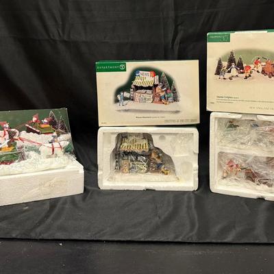 Lot 429: Department 56 Village Accessories & Vehicles Lot – 5 Boxed Pieces
