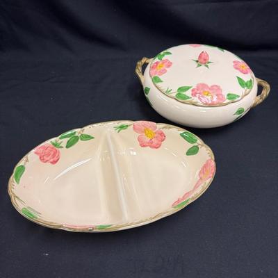 Lot 250: Franciscan Desert Rose Casserole And Divided Vegetable Dish