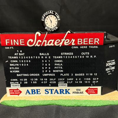 Lot 457: Department 56 Brooklyn Dodgers Ebbets Field Scoreboard – Schaefer Beer Replica