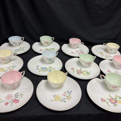 Lot 288: Lefton China Hand Painted Snack Sets (11sets)