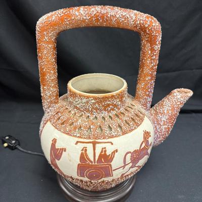Lot 230: Ceramic Tea Pot Lamp ( Damaged)