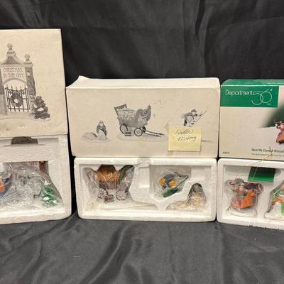 Lot 414: Department 56 Village Accessory Figurines Lot – Christmas in the City & Dickens’ Village (S