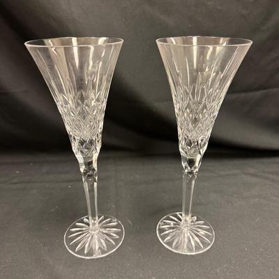 Lot 228: Pair Of Waterford Crystal Champagne Flutes