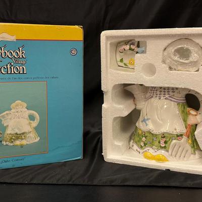 Lot 444: Department 56 Storybook Village Collection – “Mary Mary Quite Contrary” Teapot & Teacups Se