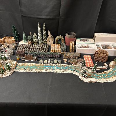 Lot 709: Massive Village Accessories Seasonal Home Decor Set