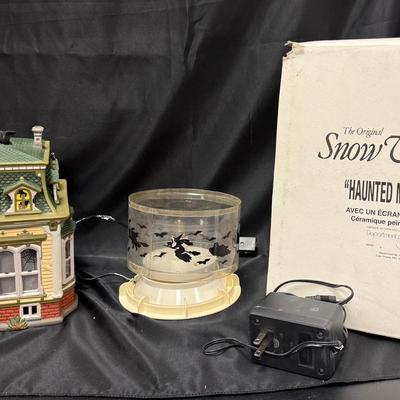Lot 420: Department 56 Snow Village Haunted Mansion with Rotating Screen & Box