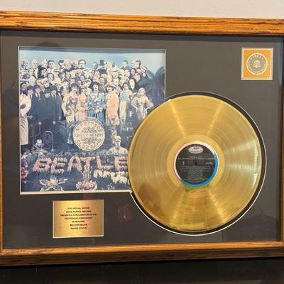 Professionally Framed Beatles Sgt Pepper Record 