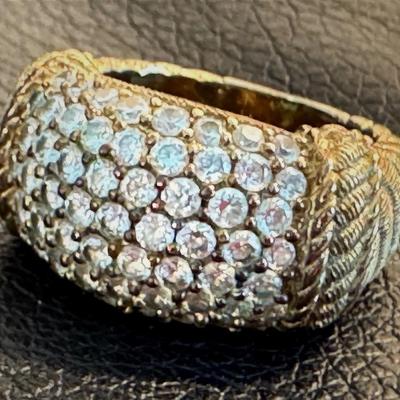 Judith Ripka Sterling Cocktail Ring, size 5