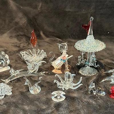 Hand Blown Glass Aquatic And House Animals