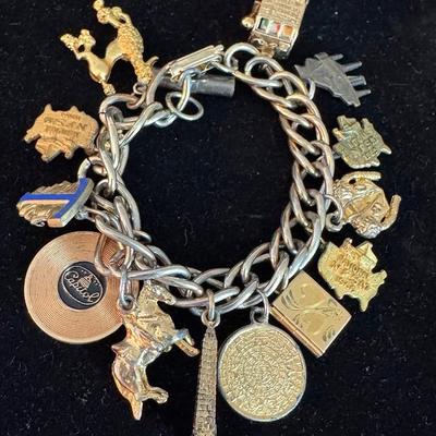 Charm Bracelet With Capital Record, Poodle, Horse, & More 
