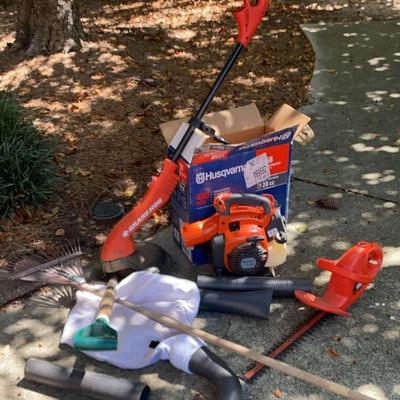 Husqvarna Gas Blower, Grass Hog Weedeater & Black+Decker Edger